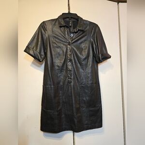 Zara Trafaluc faux leather mini dress M